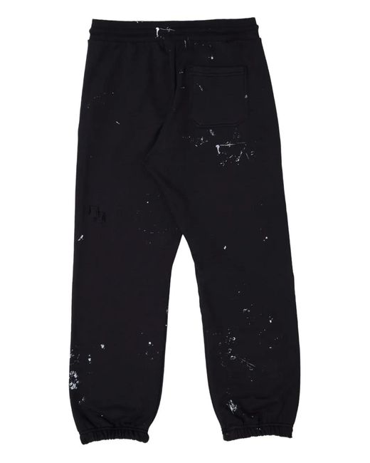DOMREBEL Blue Paint-Splatter Sweatpants for men