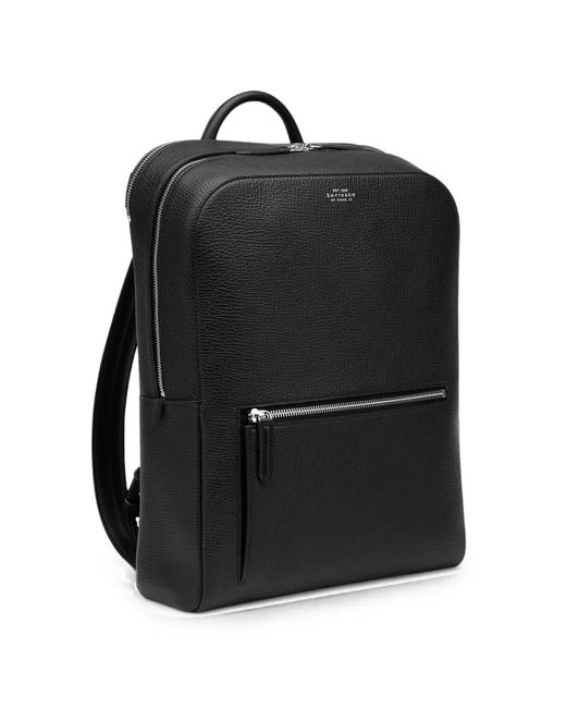 Smythson Black Ludlow Zip-Around Backpack