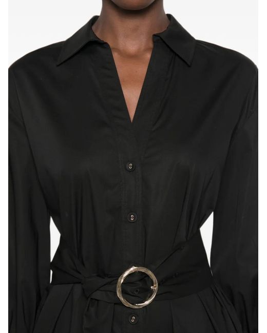 Twinset Black Belted Midi Dress