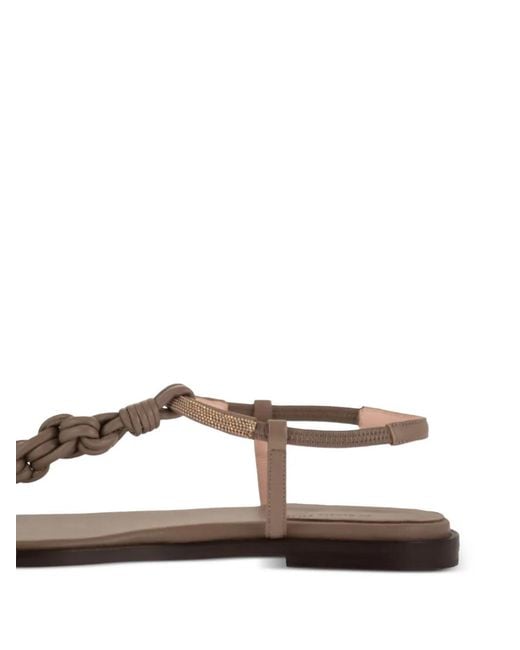 Fabiana Filippi Multicolor Braided-Strap Leather Sandals