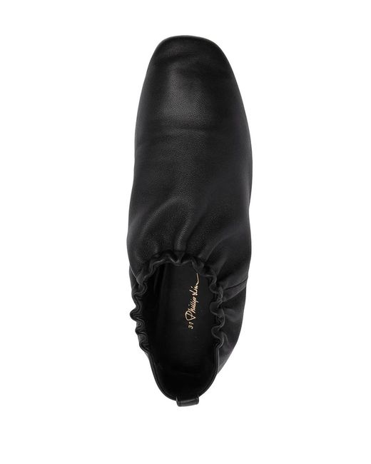 3.1 Phillip Lim Gray Ruched-Details Leather Slippers