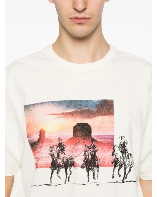 One Of These Days White T-Shirt The Day The Rains Came À Imprimé Graphique for men