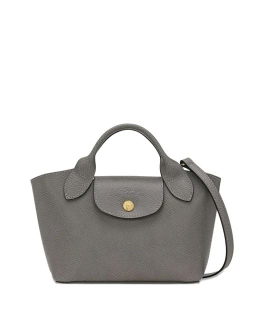 Longchamp Gray Épure Top-Handle Leather Mini Bag