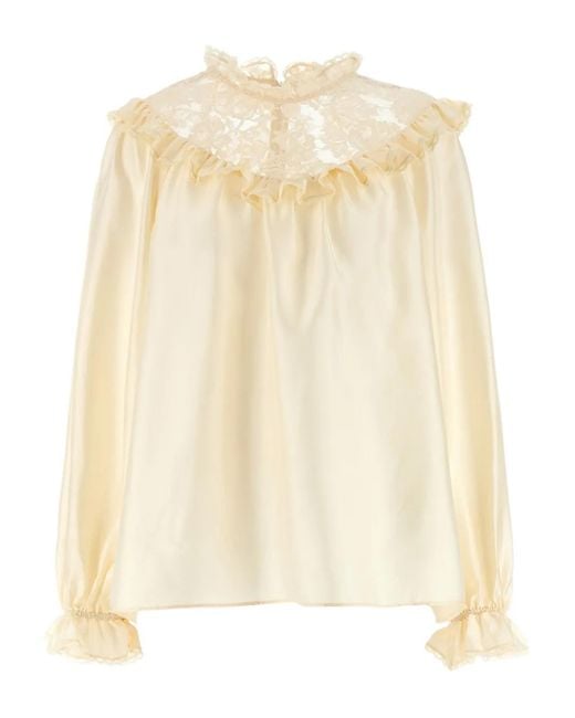 Zimmermann Zijden Blouse Met Ruches in het Natural