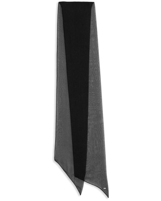 Saint Laurent Zijden Sjaal Met Logoplakkaat in het Black voor heren