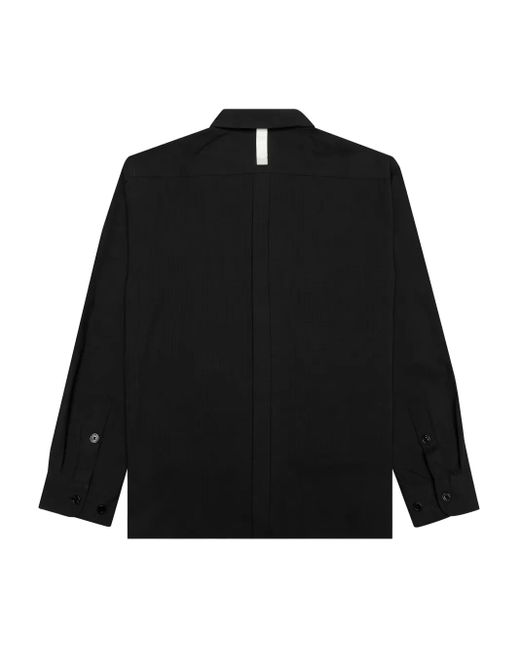 Advisory Board Crystals Black Textured Button-Cuff Shirt for men