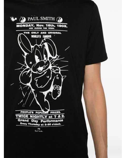メンズ PS by Paul Smith グラフィック Tシャツ Black