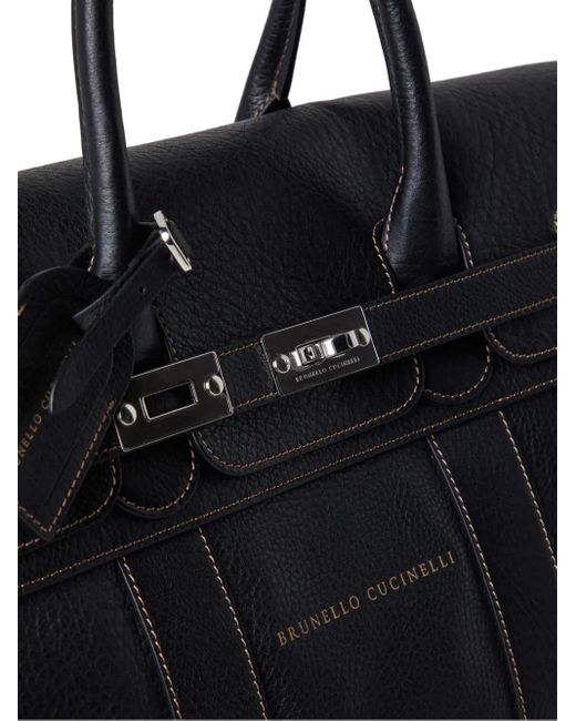 Brunello Cucinelli Weekender Country Bag in Black für Herren
