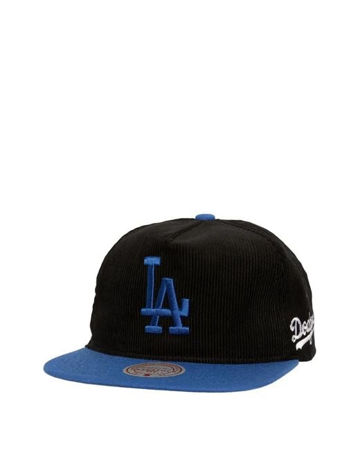 Mitchell & Ness Black X Mbl Los Angeles Dodgers Cord Snapback Cap for men