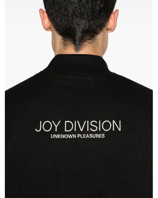 Pleasures Black X Joy Division Embroidered-waves Bomber Jacket for men