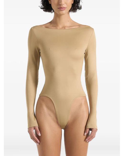 Manière De Voir Èva ボートネック ボディスーツ Natural