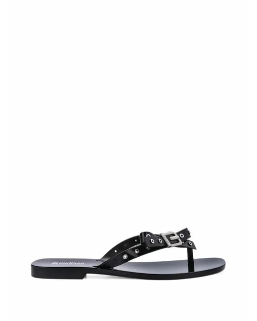 Melissa White Harmonic Squared Bow-Detail Flip-Flops
