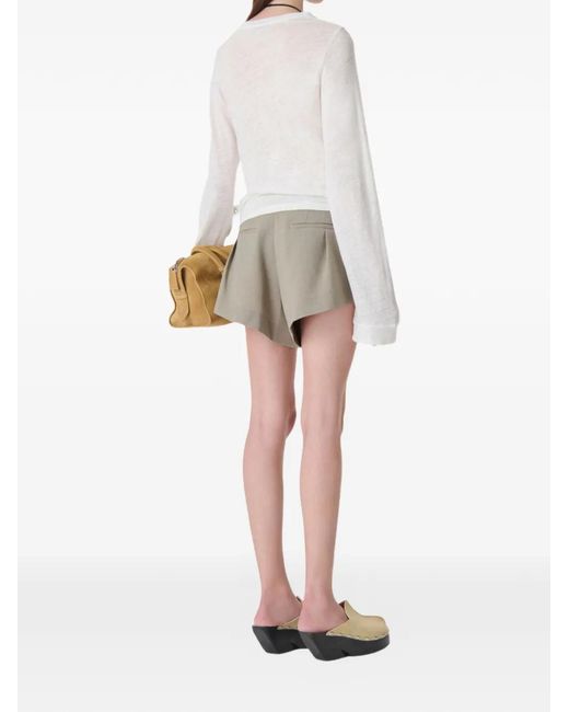 IRO White Selhy V-Neck Long-Sleeve Top