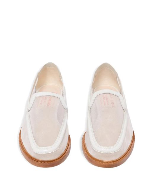 Maje White X Blanca Miró Leather-Trim Loafers