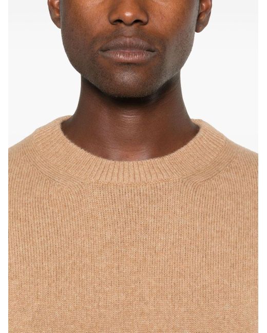 Roberto Collina Drop Shoulder Merino Blend Knitted Sweater in Natural for Men Lyst UK