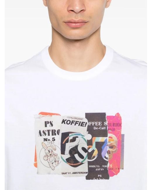 Camiseta con estampado gráfico Paul Smith de hombre de color White