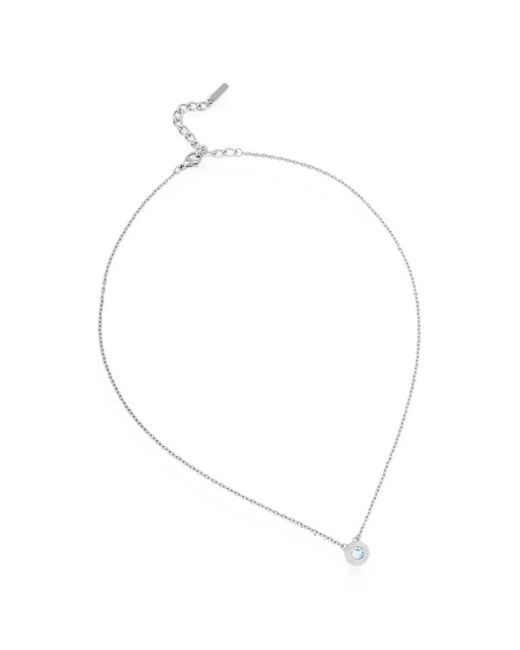 Trussardi White Logo-Engraved Necklace