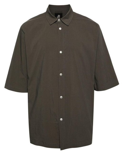 Thom Krom Kurzärmeliges Hemd aus Popeline in Black für Herren