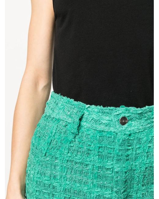 IRO Green Tweed Mini Shorts