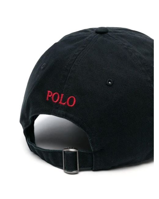Polo Ralph Lauren Black Embroidered Canvas Baseball Cap for men