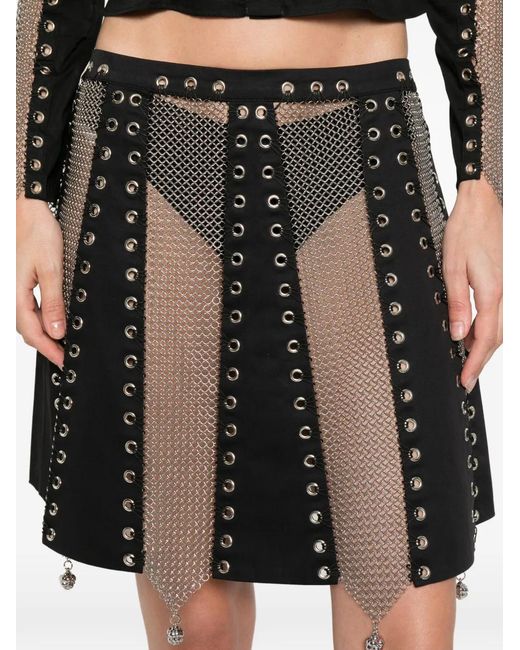 Chopova Lowena Black Titan Eyelet Mini Skirt