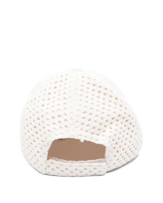 Autry White Embroidered Baseball Cap for men