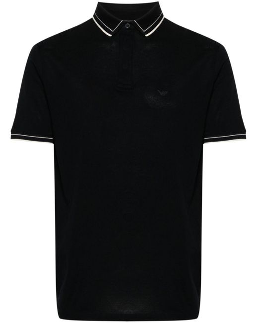 メンズ Emporio Armani ロゴ ポロシャツ Black