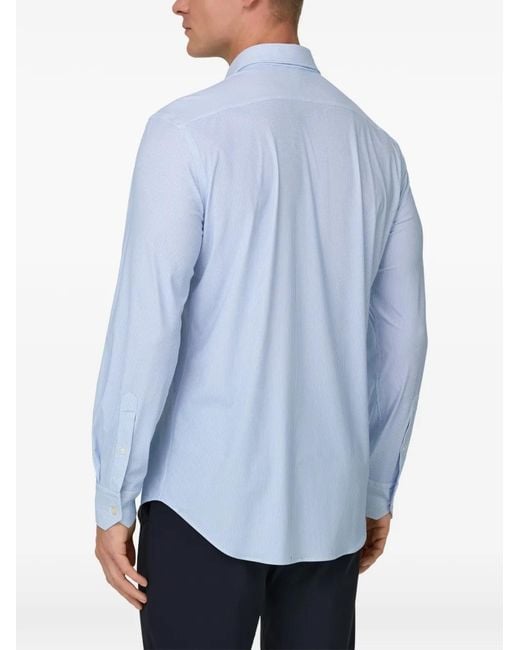 Boggi Blue Slim Fit Stretch Nylon Shirt for men