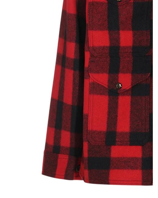 Filson Red 1940S Mackinaw Check Jacket for men