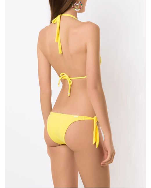 Amir Slama Yellow Hoop-Strap Triangle Bikini Set