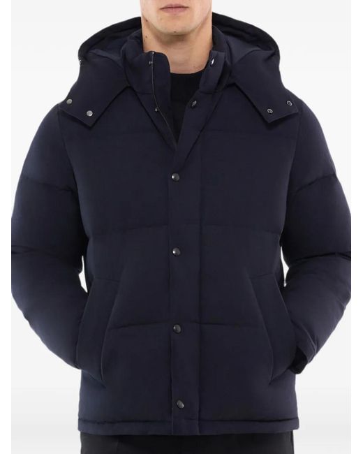Fursac Blue Hooded Padded Jacket for men