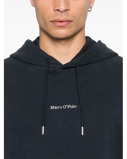 Marc O' Polo Black Embroidered-Logo Hoodie for men