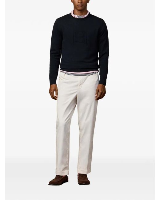 Hackett Blue Heritage-H Crew-Neck Sweater for men
