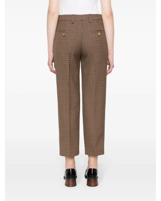 Prada ハウンドトゥースチェック パンツ Brown