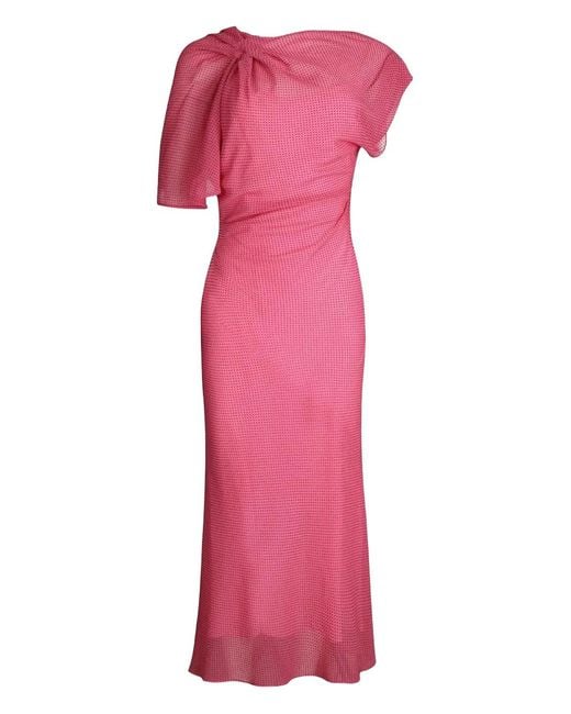 Scanlan Theodore French Draped Midi Dress in Pink | Lyst