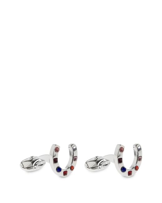 Paul Smith White Lucky Horseshoe Cufflinks for men