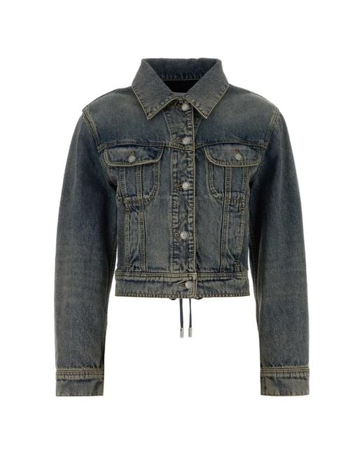 McQueen Gray Lace-Up Denim Jacket