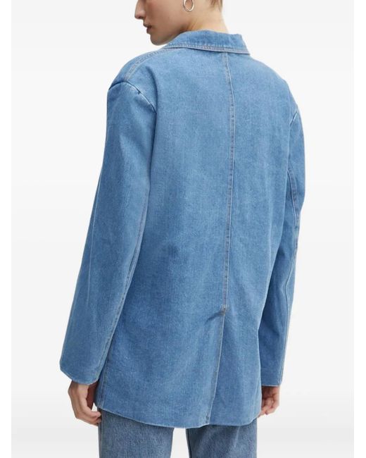 Bardot Blue Button-Fastening Denim Blazer