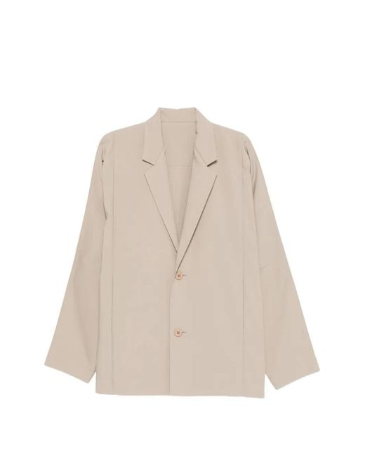 Issey Miyake Natural Notched-Lapel Single-Breasted Relaxed-Fit Blazer for men