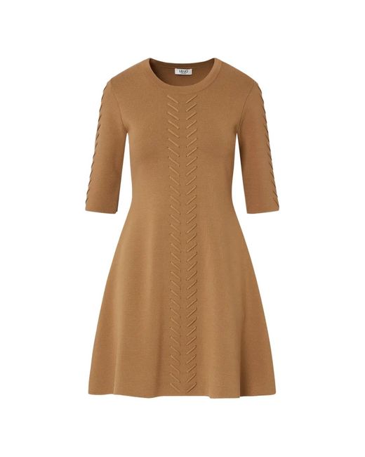 Liu Jo Brown Knit Fit & Flare Dress