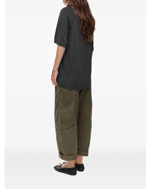 Bimba Y Lola Black Washed Lace Chest T-Shirt