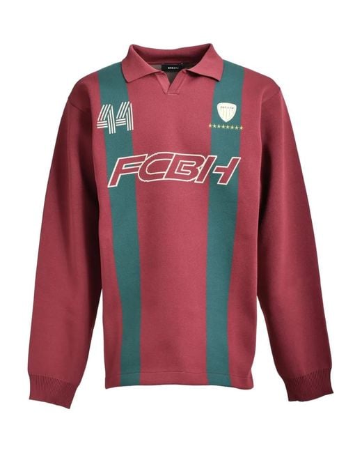 BREATH Red Fcbh 44 Striped Sweatshirt for men