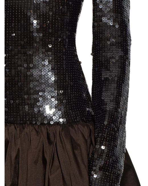 ROTATE BIRGER CHRISTENSEN Black Sequin-Embellished Maxi Dress