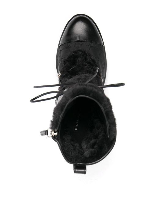 Giuseppe Zanotti Black Lace-up Platform Boots