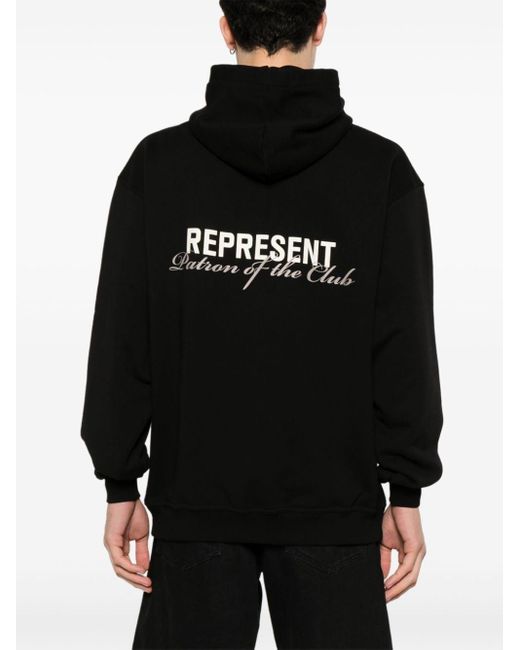Represent Black Patron Of The Club Cotton Hoodie for men