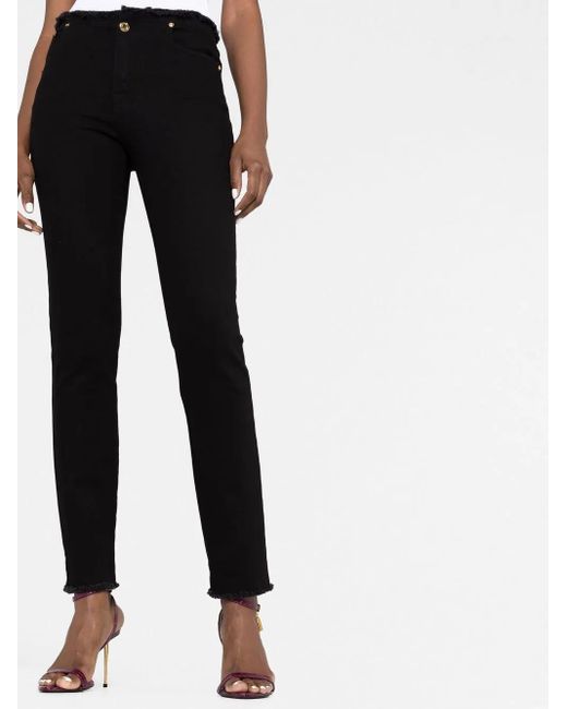 Tom Ford Black Comfort Frayed-Hem Skinny Jeans