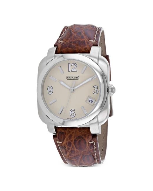 COACH Gray Logo-Detail 44Mm Watch for men