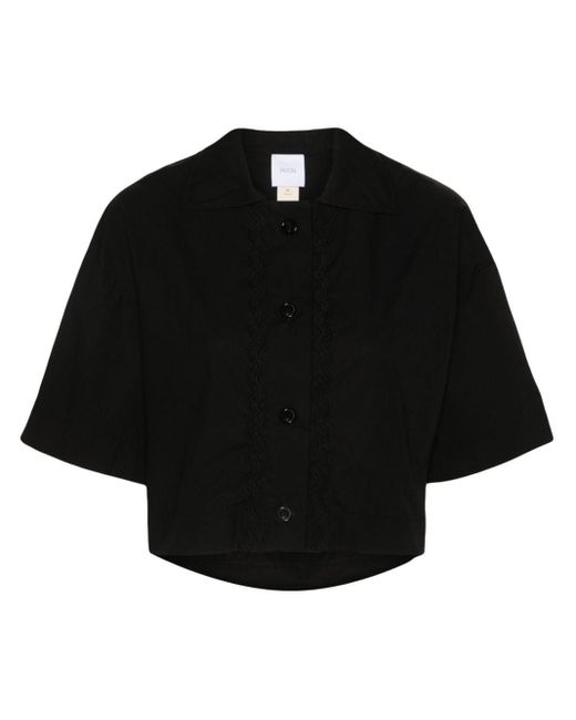 Camisa corta con aplique de ondas Patou de color Black
