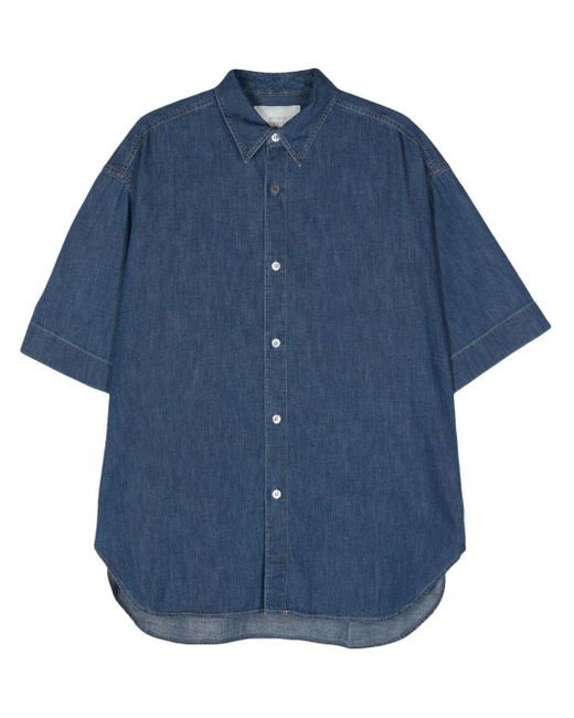 Studio Nicholson Blue Short-sleeved Denim Shirt for men