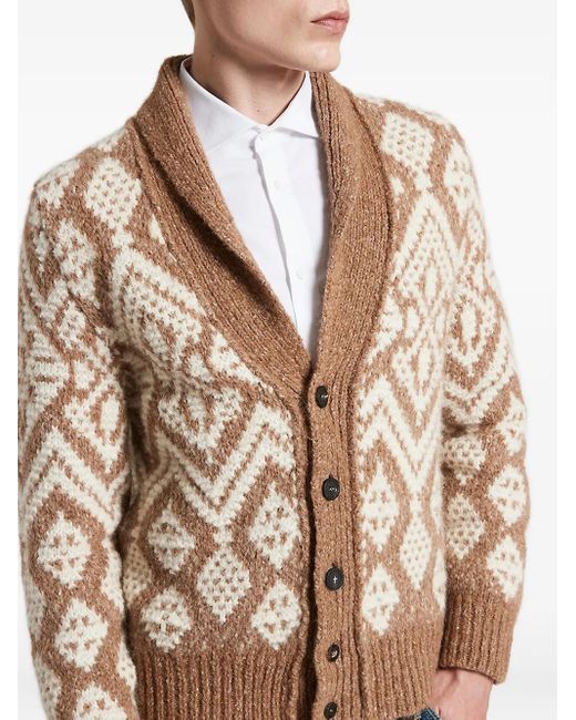 Cardigan Con Collo A Scialle di Peserico in Blue da Uomo